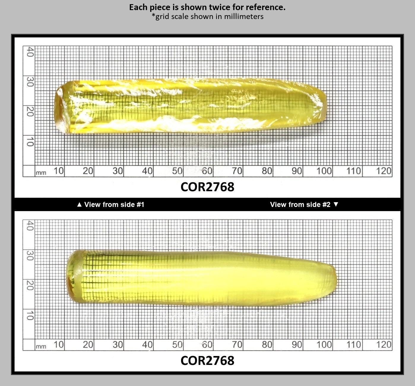 Yellow Topaz #20 Lab Created Corundum Sapphire Faceting Rough for Gem Cutting - Various Sizes - Split Boule : COR2768