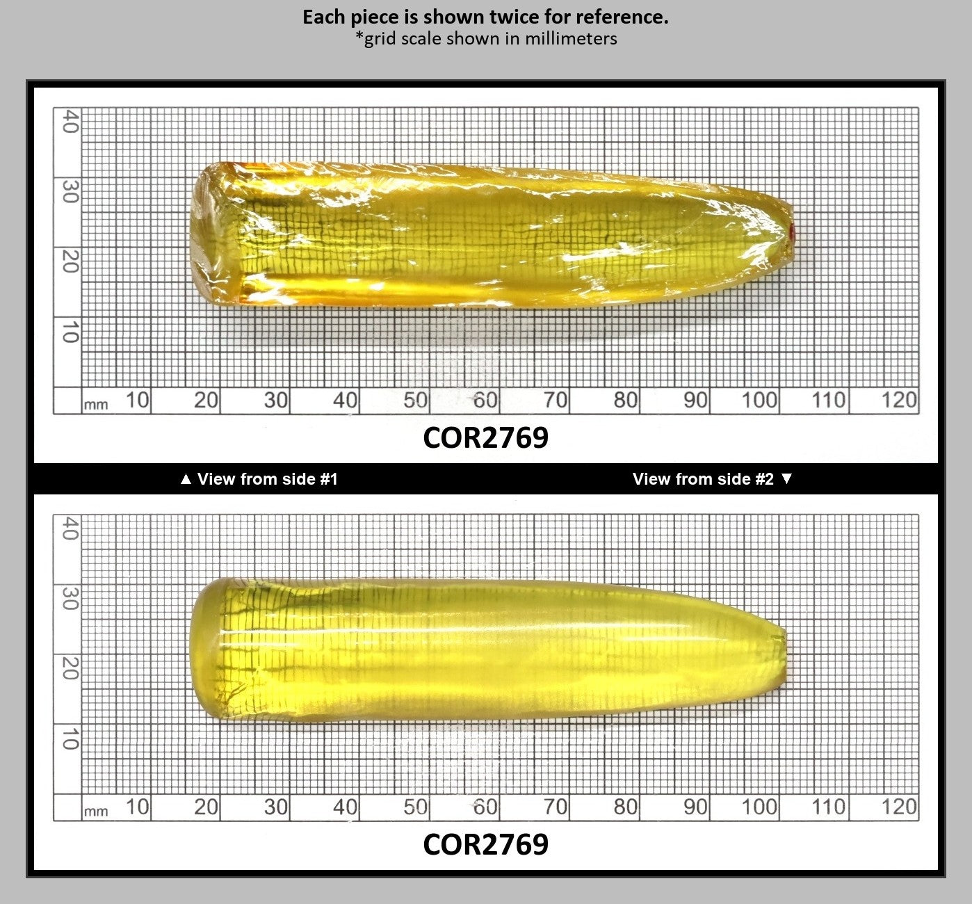 Yellow Topaz #20 Lab Created Corundum Sapphire Faceting Rough for Gem Cutting - Various Sizes - Split Boule : COR2769