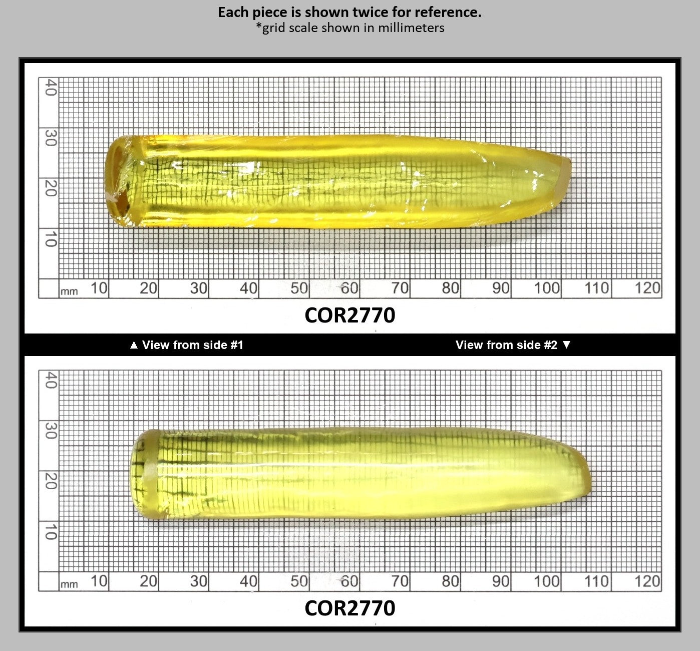 Yellow Topaz #20 Lab Created Corundum Sapphire Faceting Rough for Gem Cutting - Various Sizes - Split Boule : COR2770