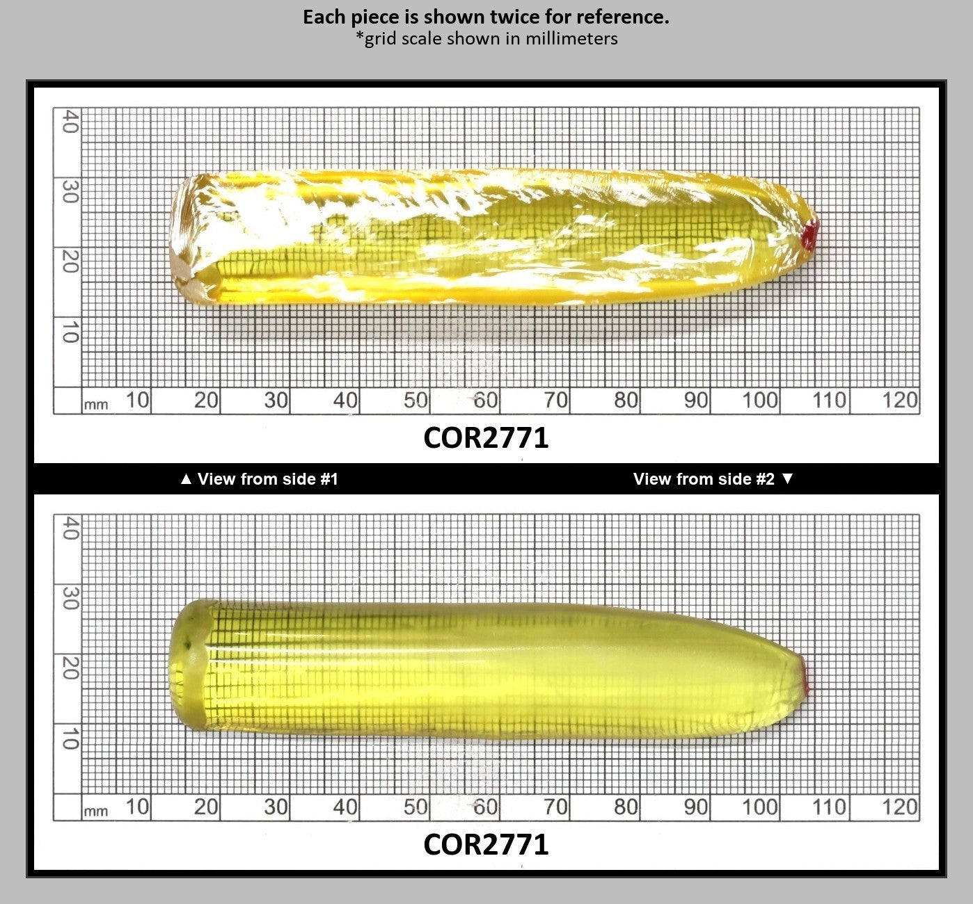 Yellow Topaz #20 Lab Created Corundum Sapphire Faceting Rough for Gem Cutting - Various Sizes - Split Boule : COR2771