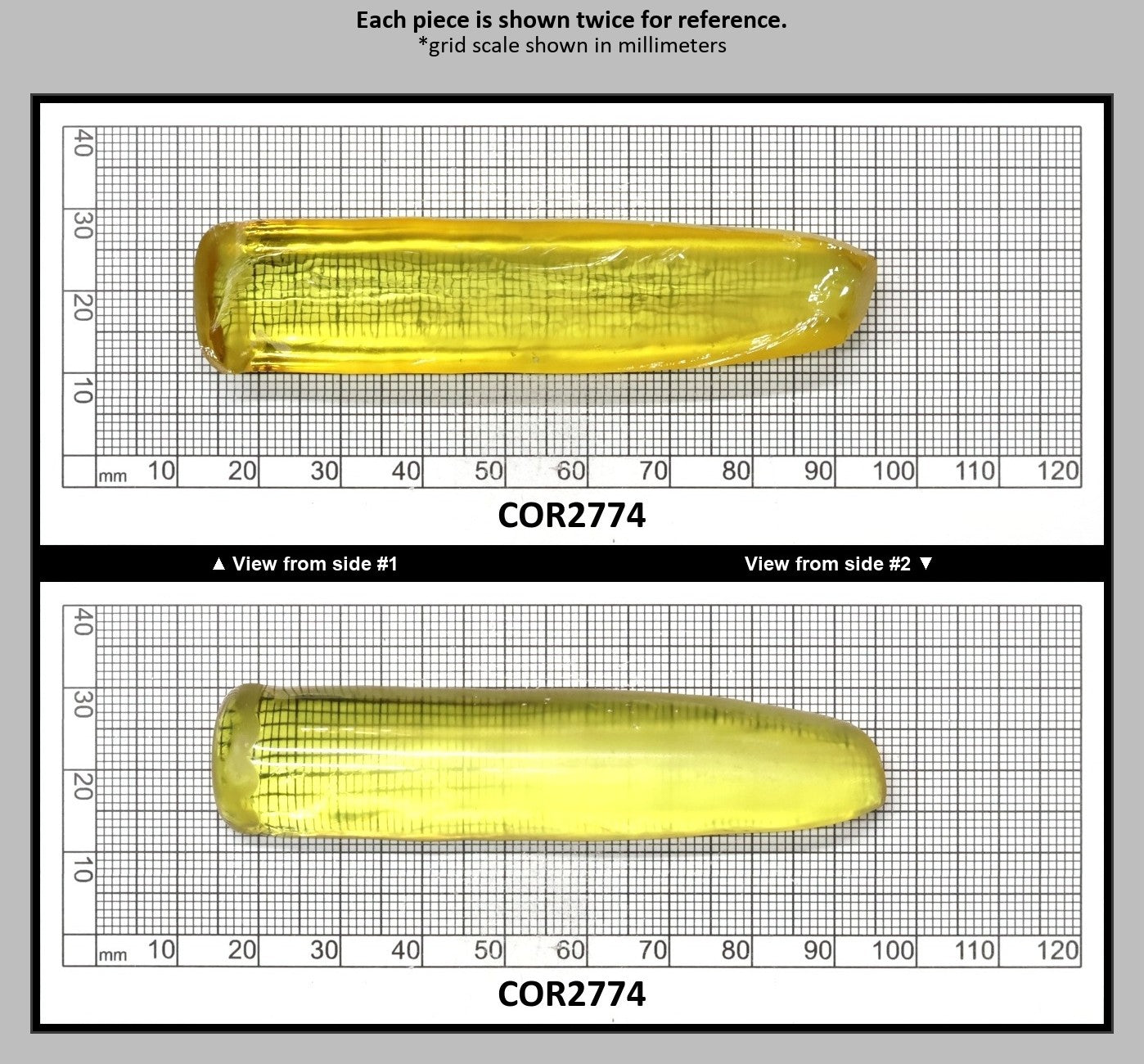 Yellow Topaz #20 Lab Created Corundum Sapphire Faceting Rough for Gem Cutting - Various Sizes - Split Boule : COR2774