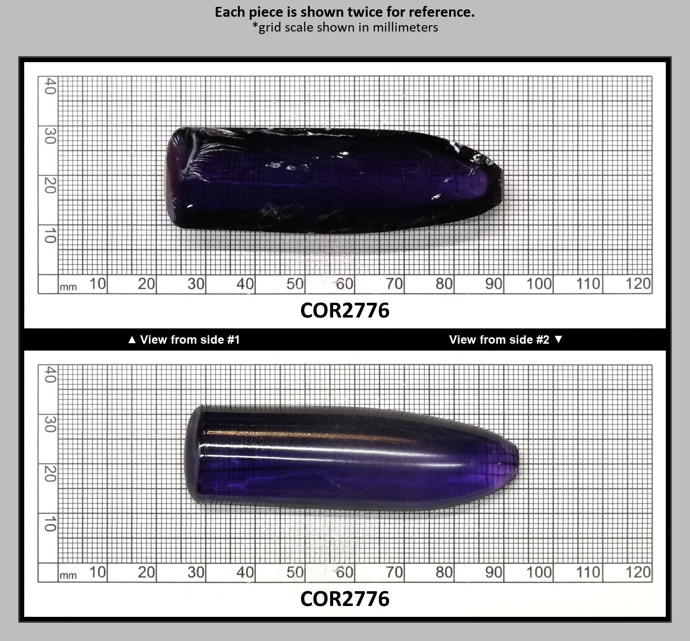 Purple Kunzite #60 Lab Created Corundum Sapphire Faceting Rough for Gem Cutting - Various Sizes - Split Boule : COR2776