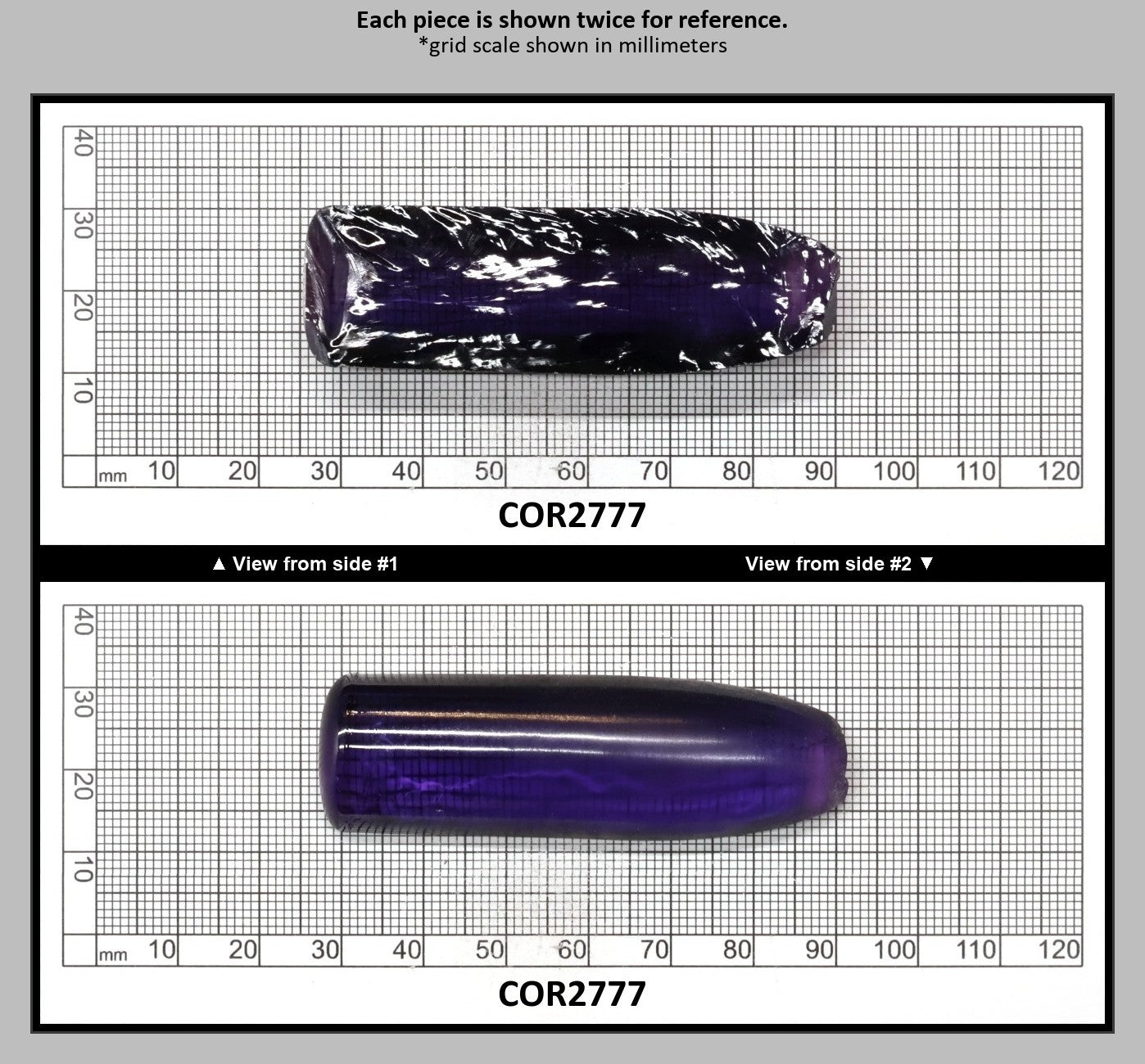 Purple Kunzite #60 Lab Created Corundum Sapphire Faceting Rough for Gem Cutting - Various Sizes - Split Boule : COR2777