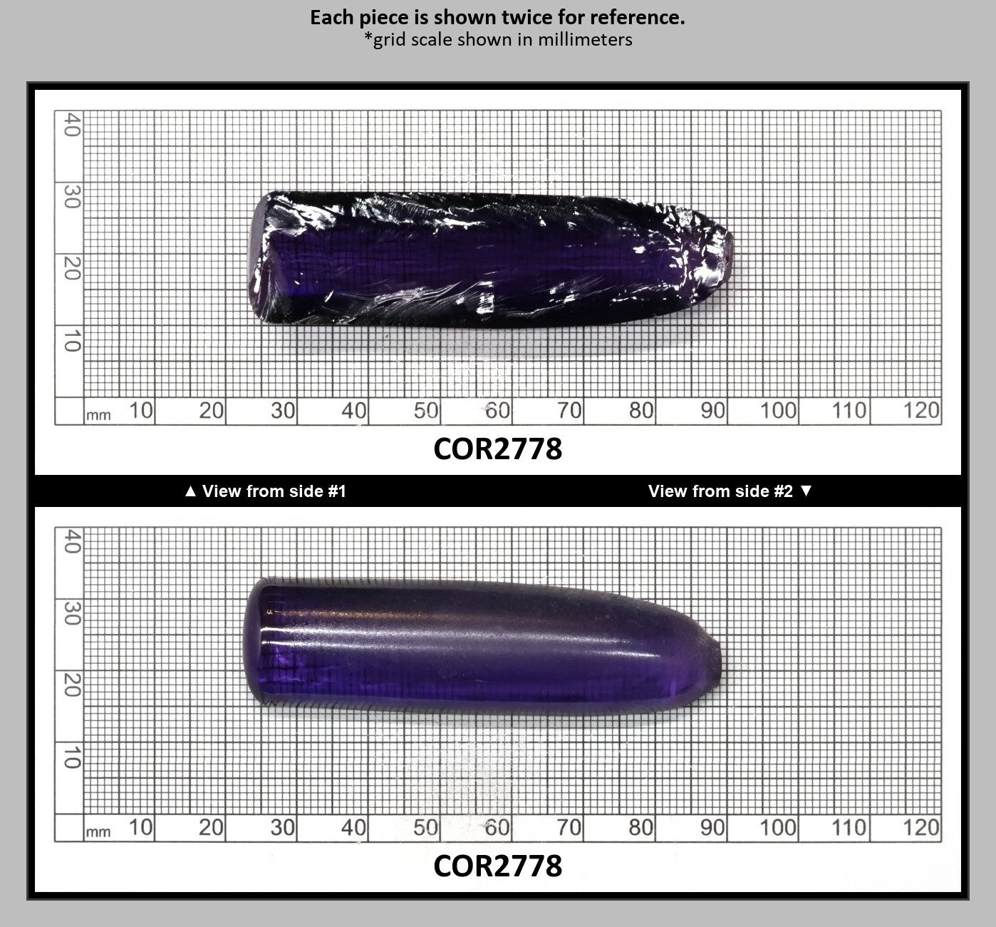 Purple Kunzite #60 Lab Created Corundum Sapphire Faceting Rough for Gem Cutting - Various Sizes - Split Boule : COR2778