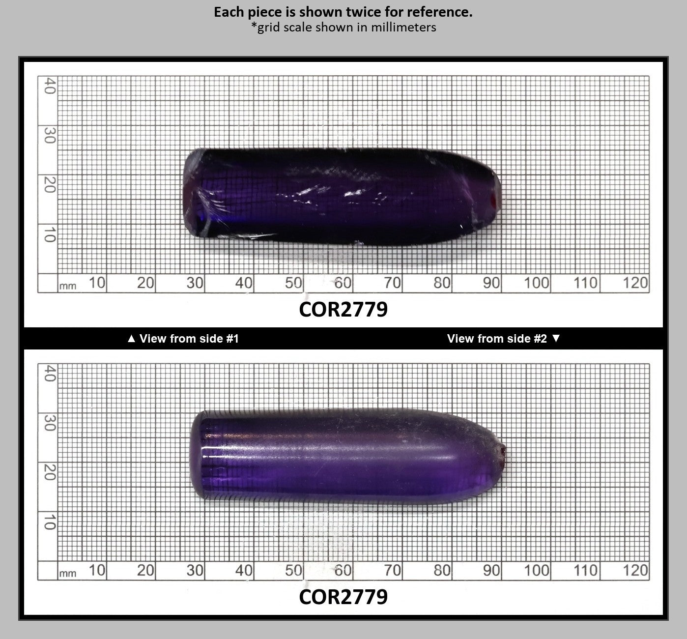 Purple Kunzite #60 Lab Created Corundum Sapphire Faceting Rough for Gem Cutting - Various Sizes - Split Boule : COR2779