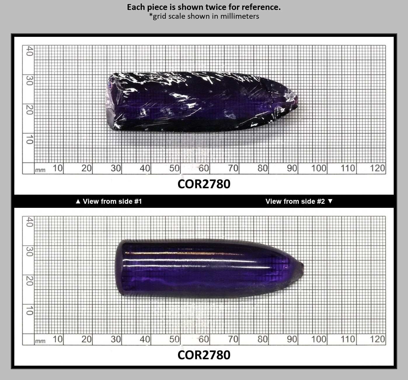 Purple Kunzite #60 Lab Created Corundum Sapphire Faceting Rough for Gem Cutting - Various Sizes - Split Boule : COR2780