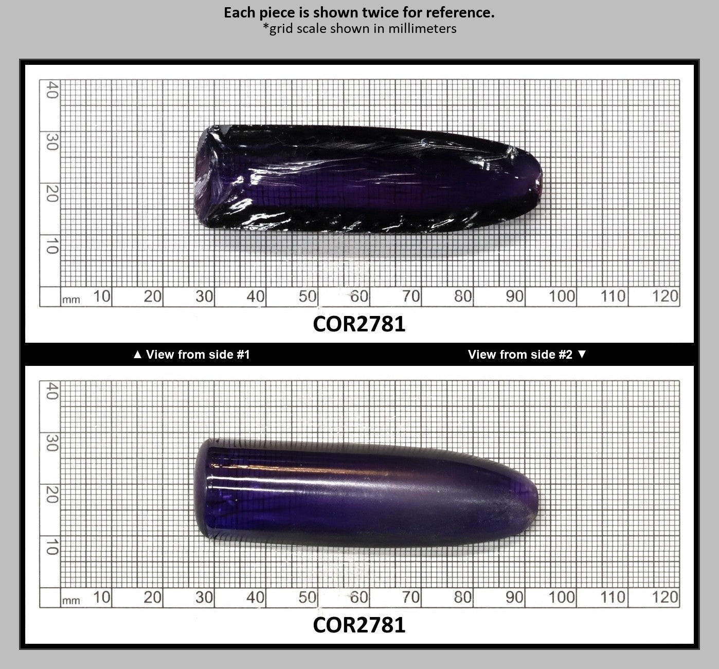 Purple Kunzite #60 Lab Created Corundum Sapphire Faceting Rough for Gem Cutting - Various Sizes - Split Boule : COR2781