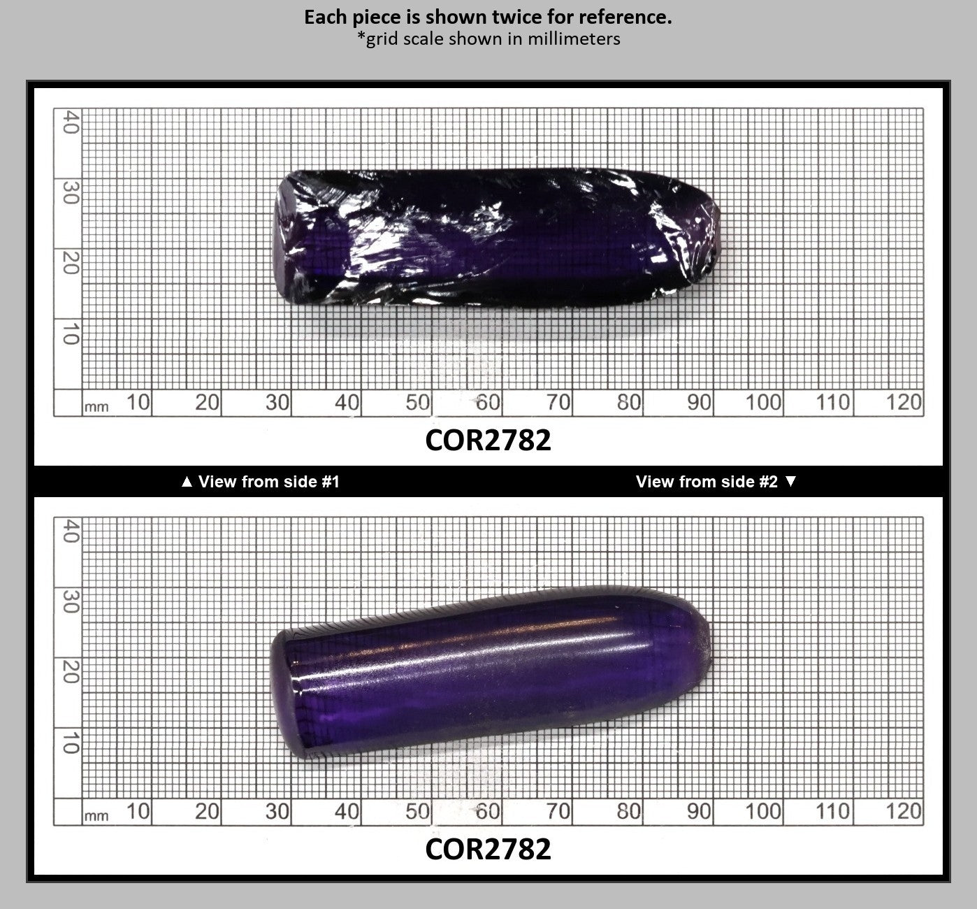 Purple Kunzite #60 Lab Created Corundum Sapphire Faceting Rough for Gem Cutting - Various Sizes - Split Boule : COR2782