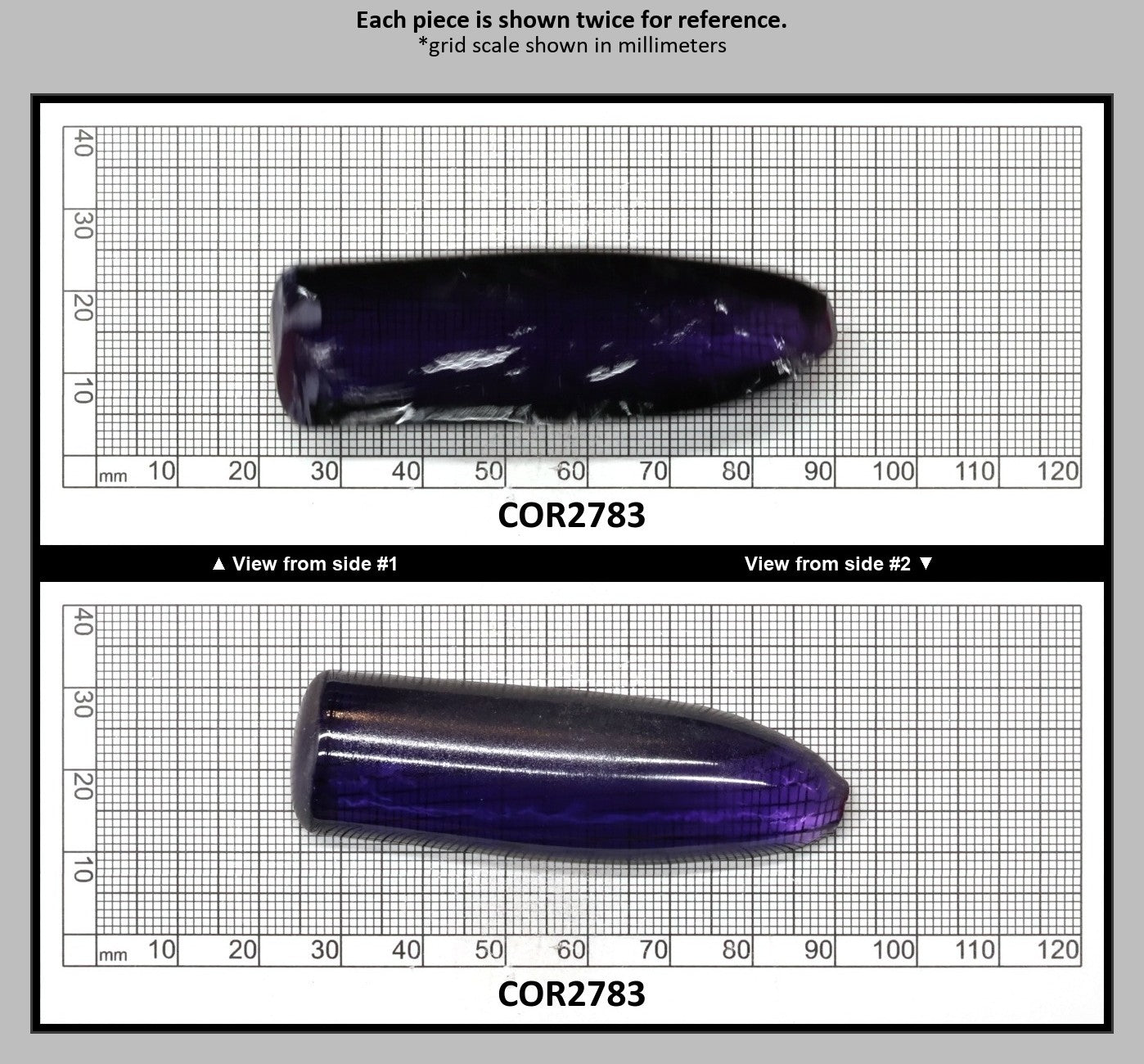 Purple Kunzite #60 Lab Created Corundum Sapphire Faceting Rough for Gem Cutting - Various Sizes - Split Boule : COR2783