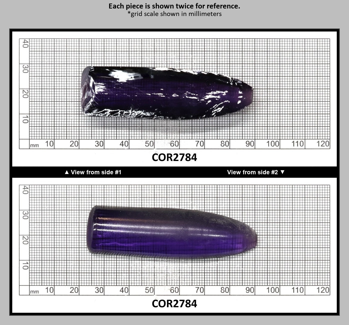 Purple Kunzite #60 Lab Created Corundum Sapphire Faceting Rough for Gem Cutting - Various Sizes - Split Boule : COR2784