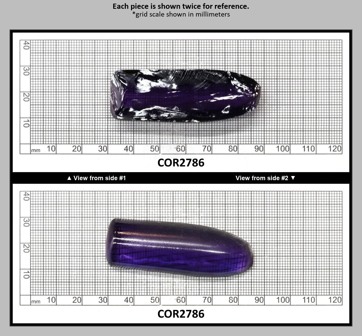Purple Kunzite #60 Lab Created Corundum Sapphire Faceting Rough for Gem Cutting - Various Sizes - Split Boule : COR2786