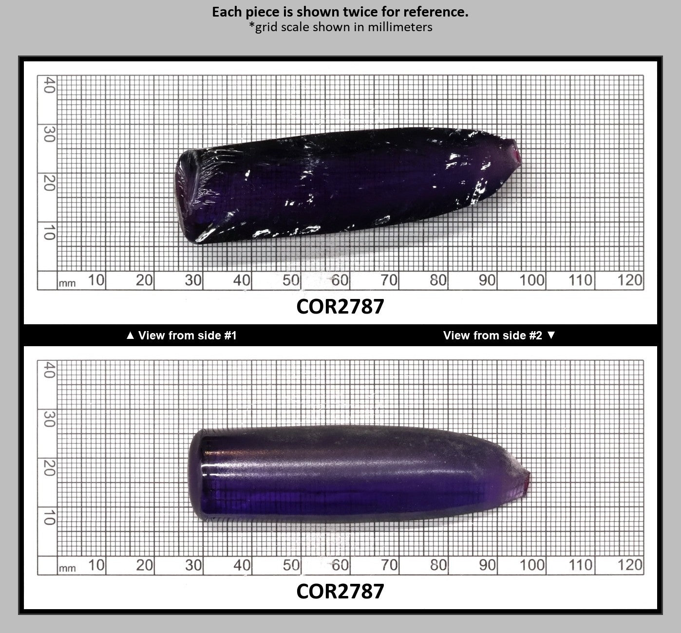 Purple Kunzite #60 Lab Created Corundum Sapphire Faceting Rough for Gem Cutting - Various Sizes - Split Boule : COR2787