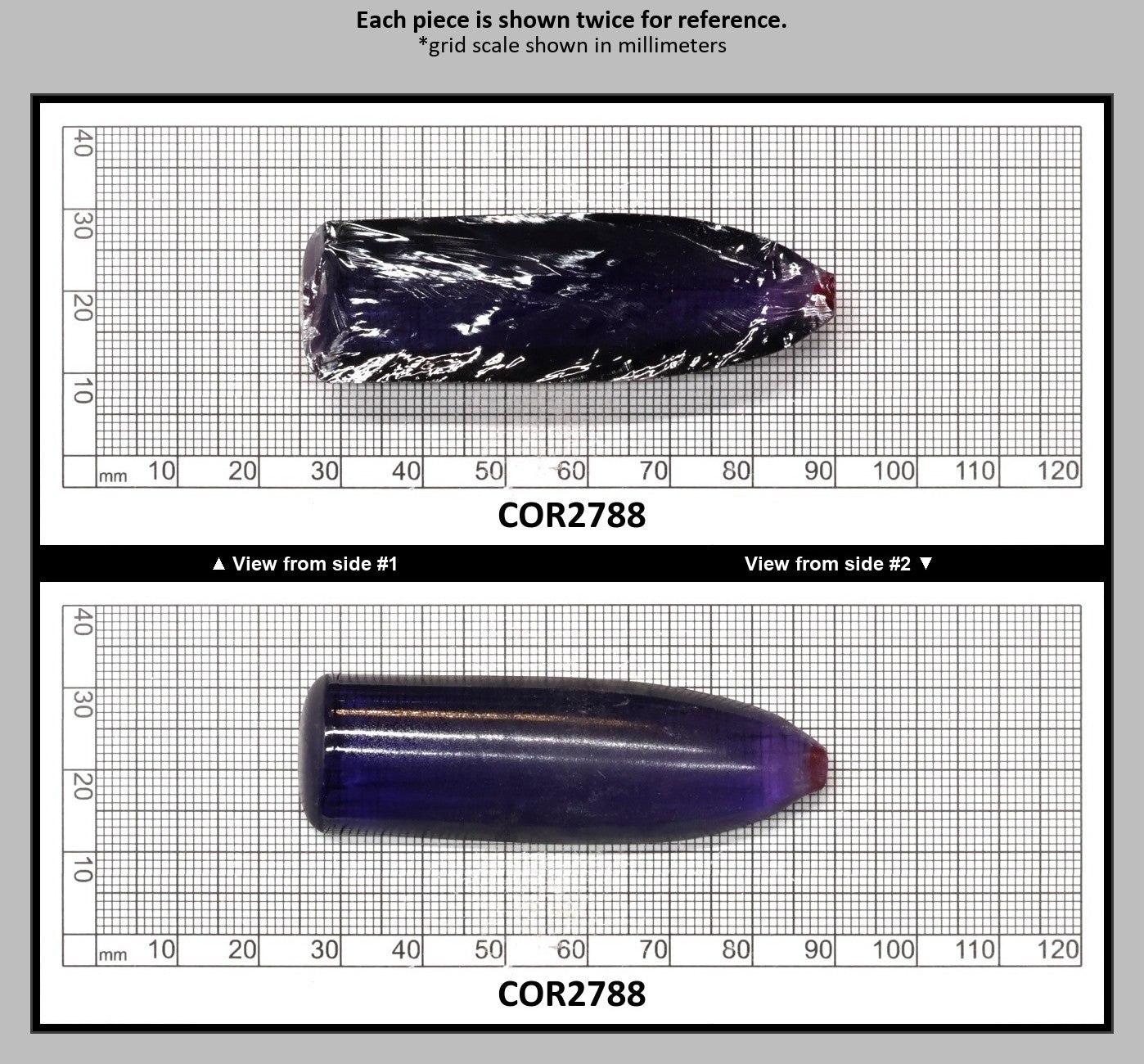 Purple Kunzite #60 Lab Created Corundum Sapphire Faceting Rough for Gem Cutting - Various Sizes - Split Boule : COR2788