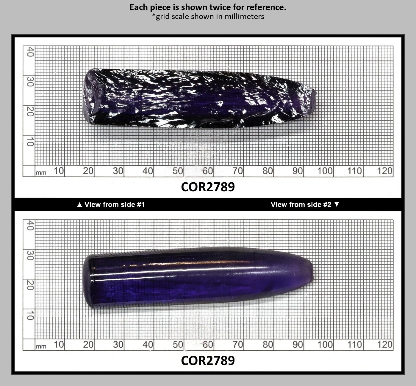 Purple Kunzite #60 Lab Created Corundum Sapphire Faceting Rough for Gem Cutting - Various Sizes - Split Boule : COR2789