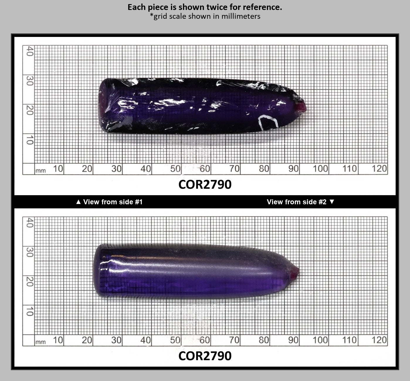 Purple Kunzite #60 Lab Created Corundum Sapphire Faceting Rough for Gem Cutting - Various Sizes - Split Boule : COR2790