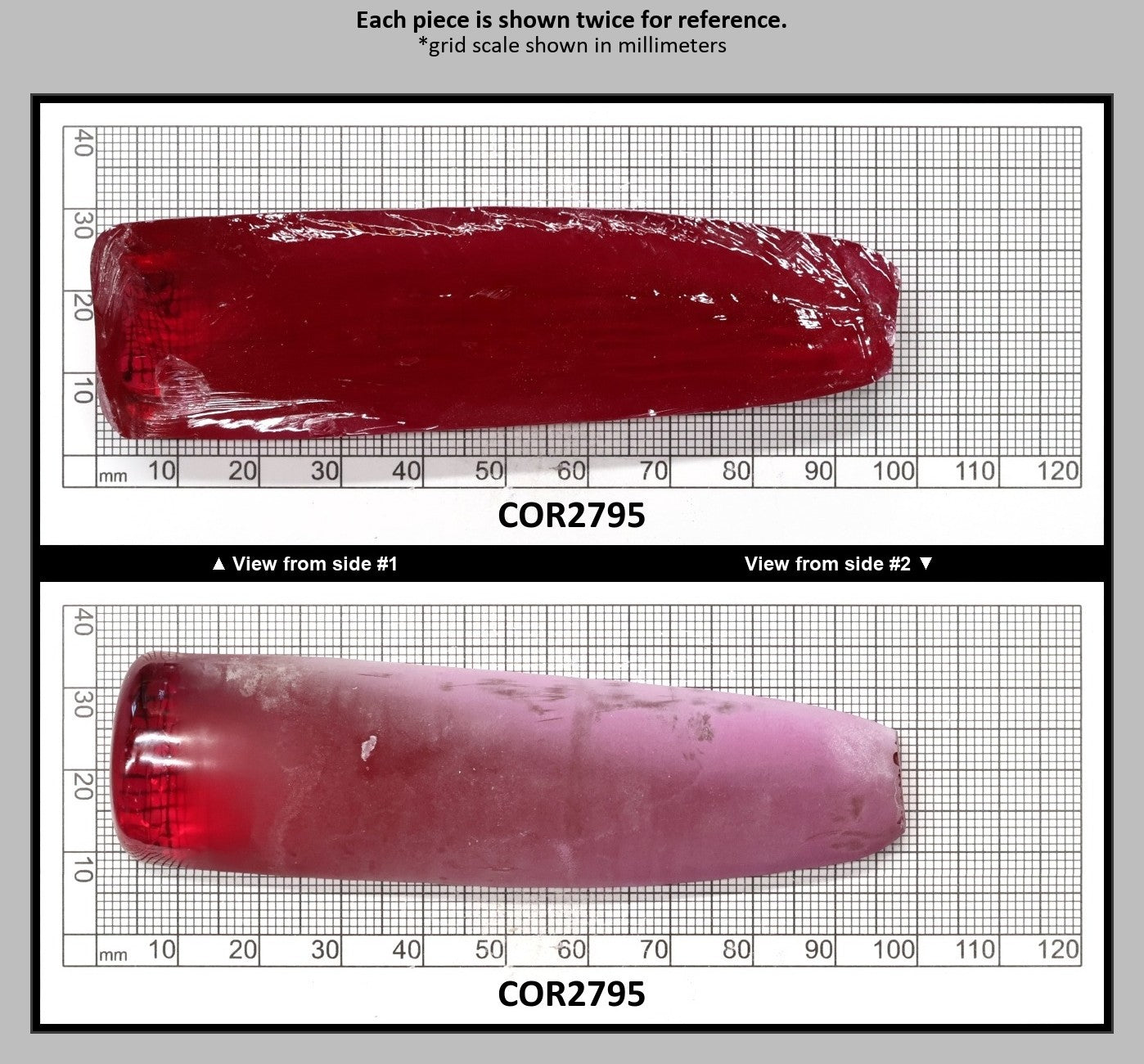 Vivid Pink #3.5 Lab Created Corundum Sapphire Faceting Rough for Gem Cutting - Various Sizes - Split Boule : COR2795