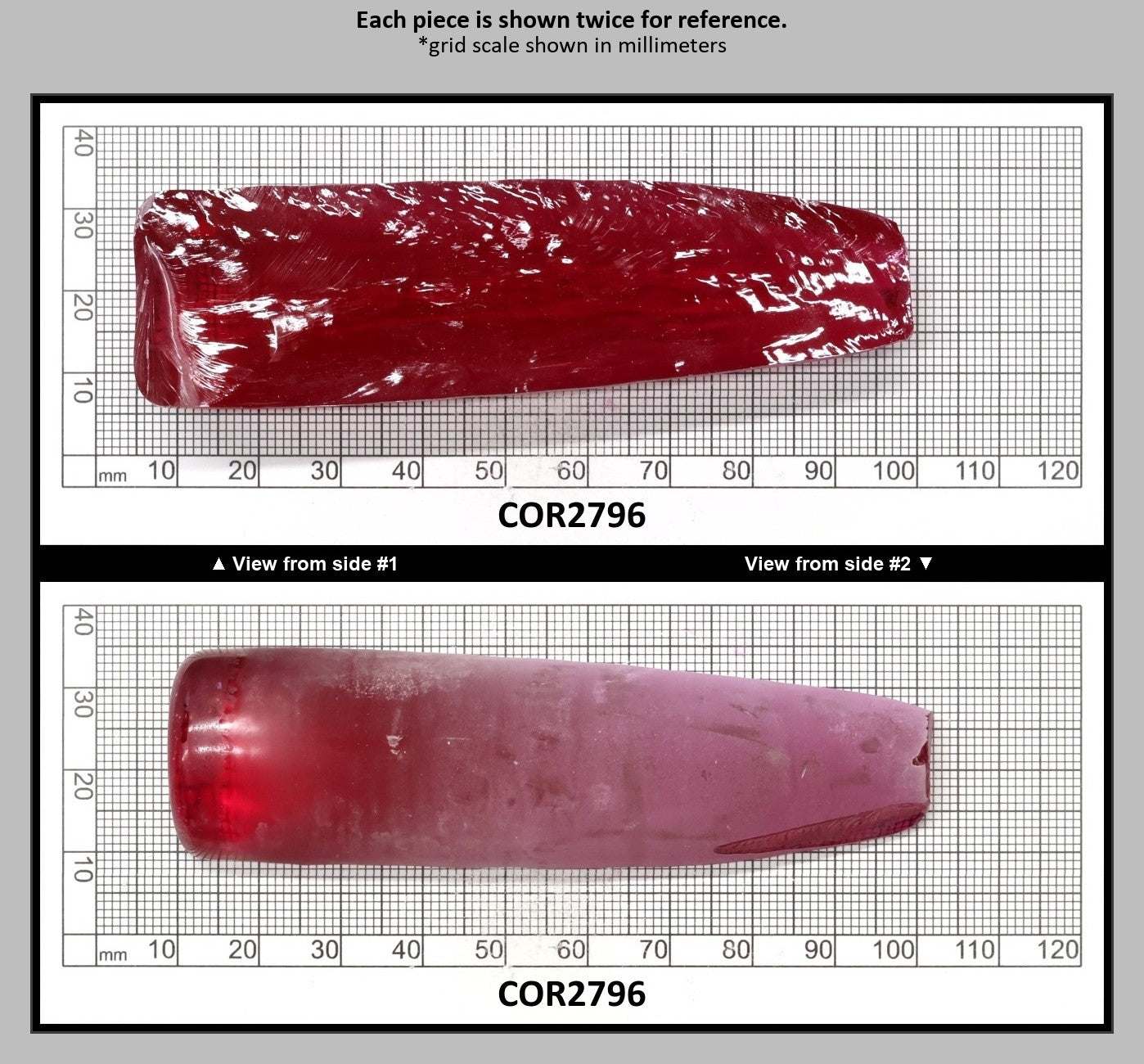 Vivid Pink #3.5 Lab Created Corundum Sapphire Faceting Rough for Gem Cutting - Various Sizes - Split Boule : COR2796