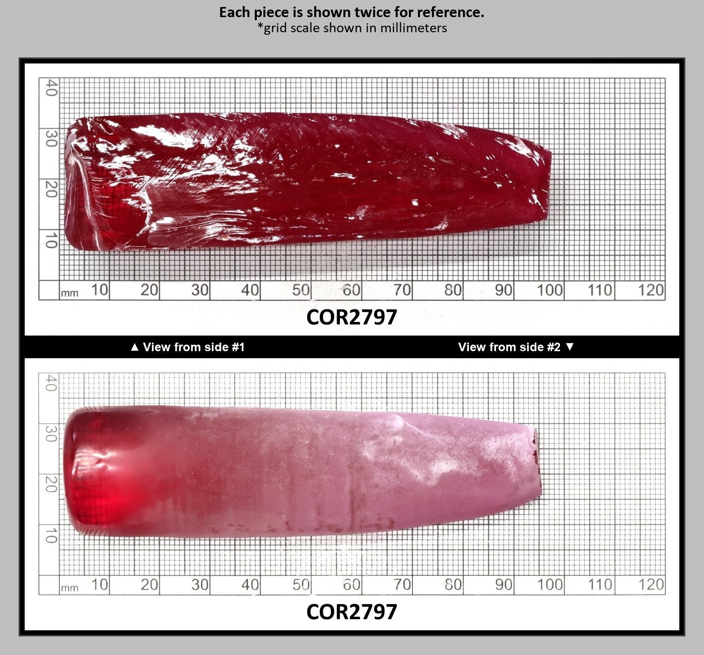 Vivid Pink #3.5 Lab Created Corundum Sapphire Faceting Rough for Gem Cutting - Various Sizes - Split Boule : COR2797