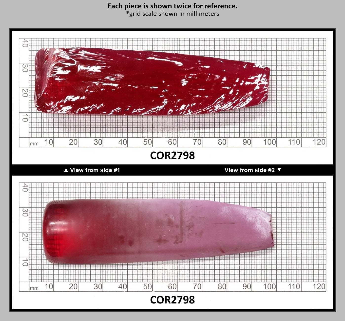 Vivid Pink #3.5 Lab Created Corundum Sapphire Faceting Rough for Gem Cutting - Various Sizes - Split Boule : COR2798