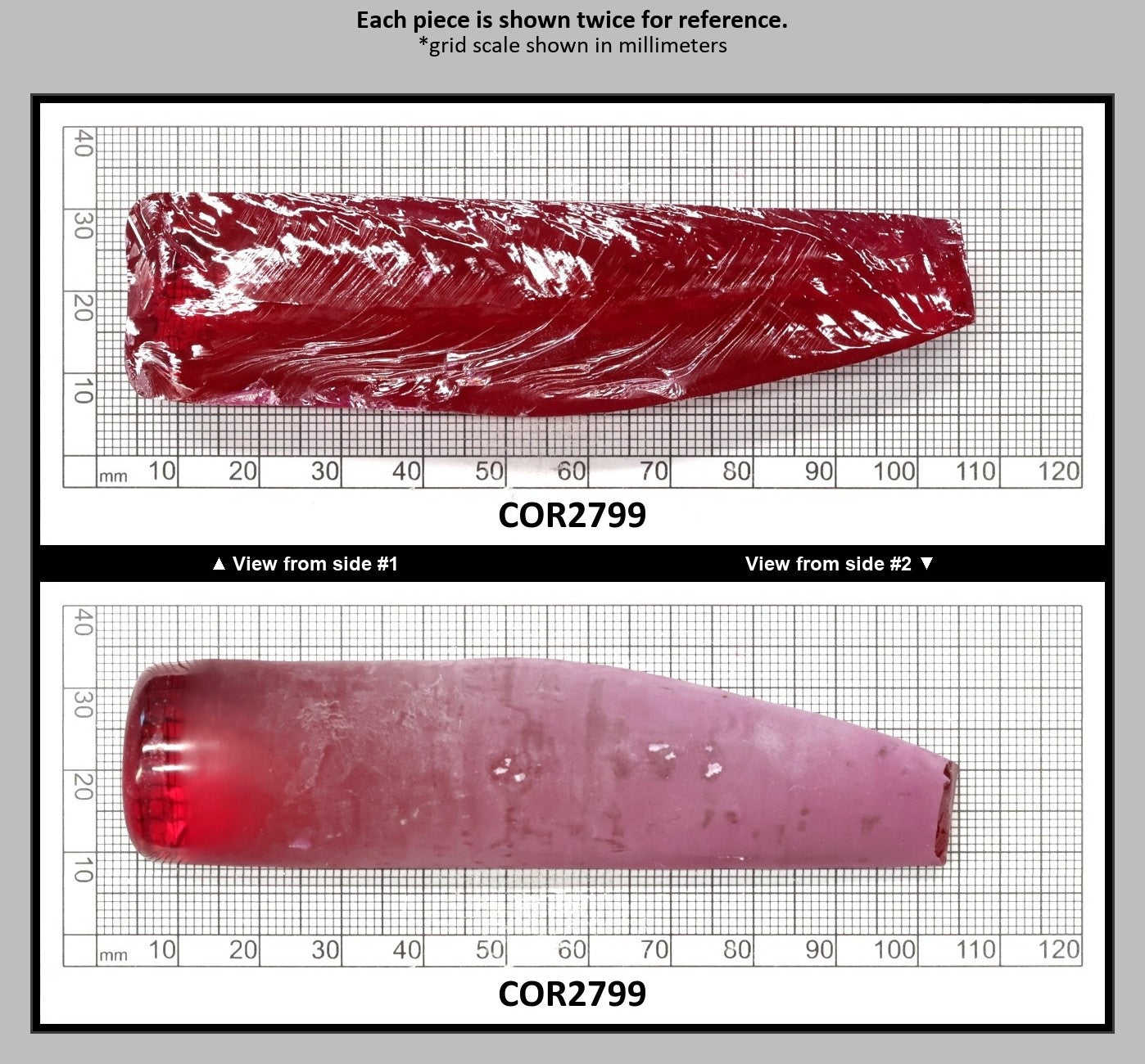 Vivid Pink #3.5 Lab Created Corundum Sapphire Faceting Rough for Gem Cutting - Various Sizes - Split Boule : COR2799