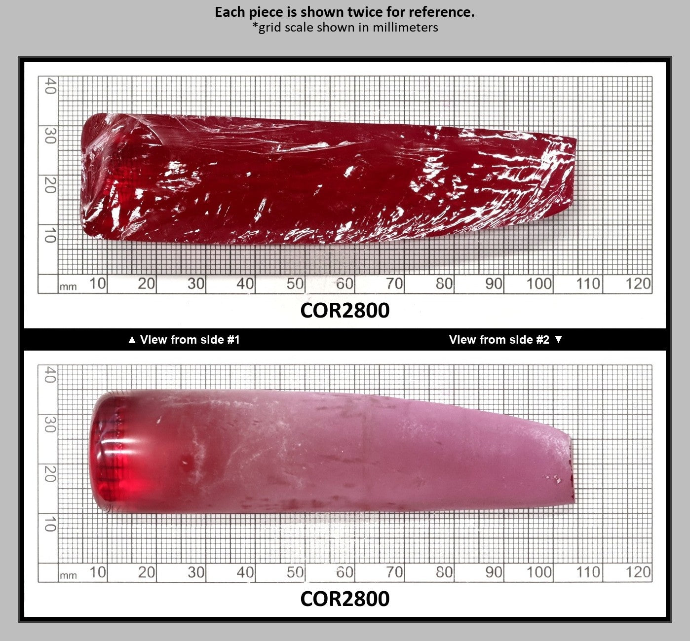 Vivid Pink #3.5 Lab Created Corundum Sapphire Faceting Rough for Gem Cutting - Various Sizes - Split Boule : COR2800