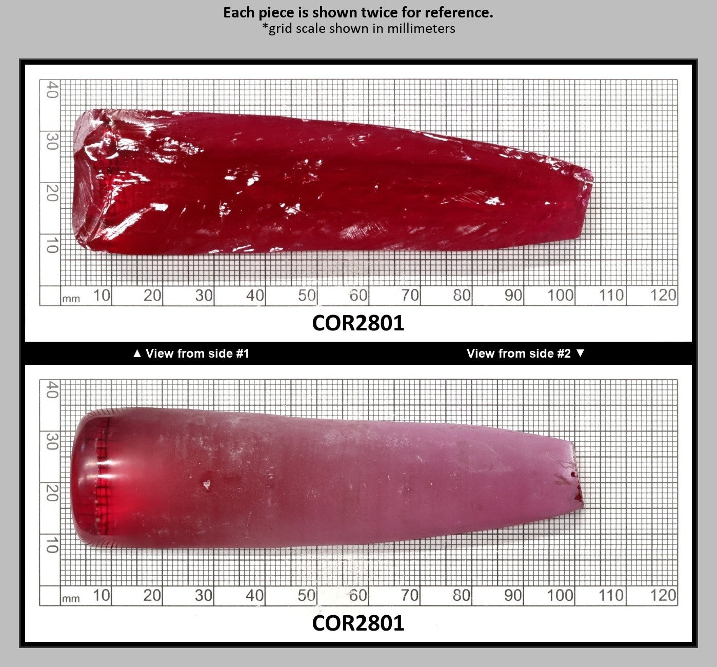 Vivid Pink #3.5 Lab Created Corundum Sapphire Faceting Rough for Gem Cutting - Various Sizes - Split Boule : COR2801