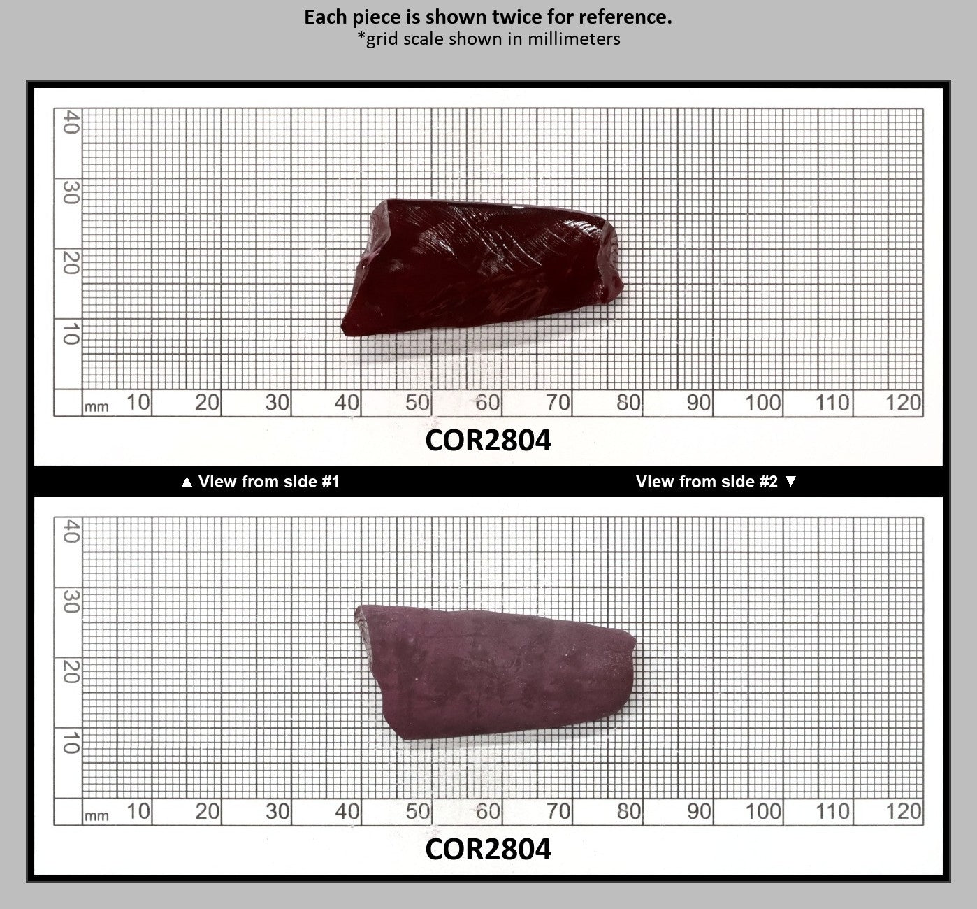 Medium Dark Ruby Red #7 Lab Created Corundum Sapphire Faceting Rough for Gem Cutting - Various Sizes - Split Boule : COR2804