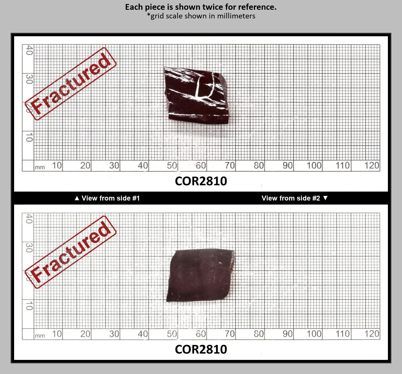 Medium Dark Ruby Red #7 Lab Created Corundum Sapphire Faceting Rough for Gem Cutting - Various Sizes - Split Boule : COR2810