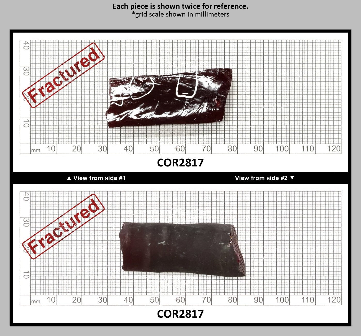 Medium Dark Ruby Red #7 Lab Created Corundum Sapphire Faceting Rough for Gem Cutting - Various Sizes - Split Boule : COR2817