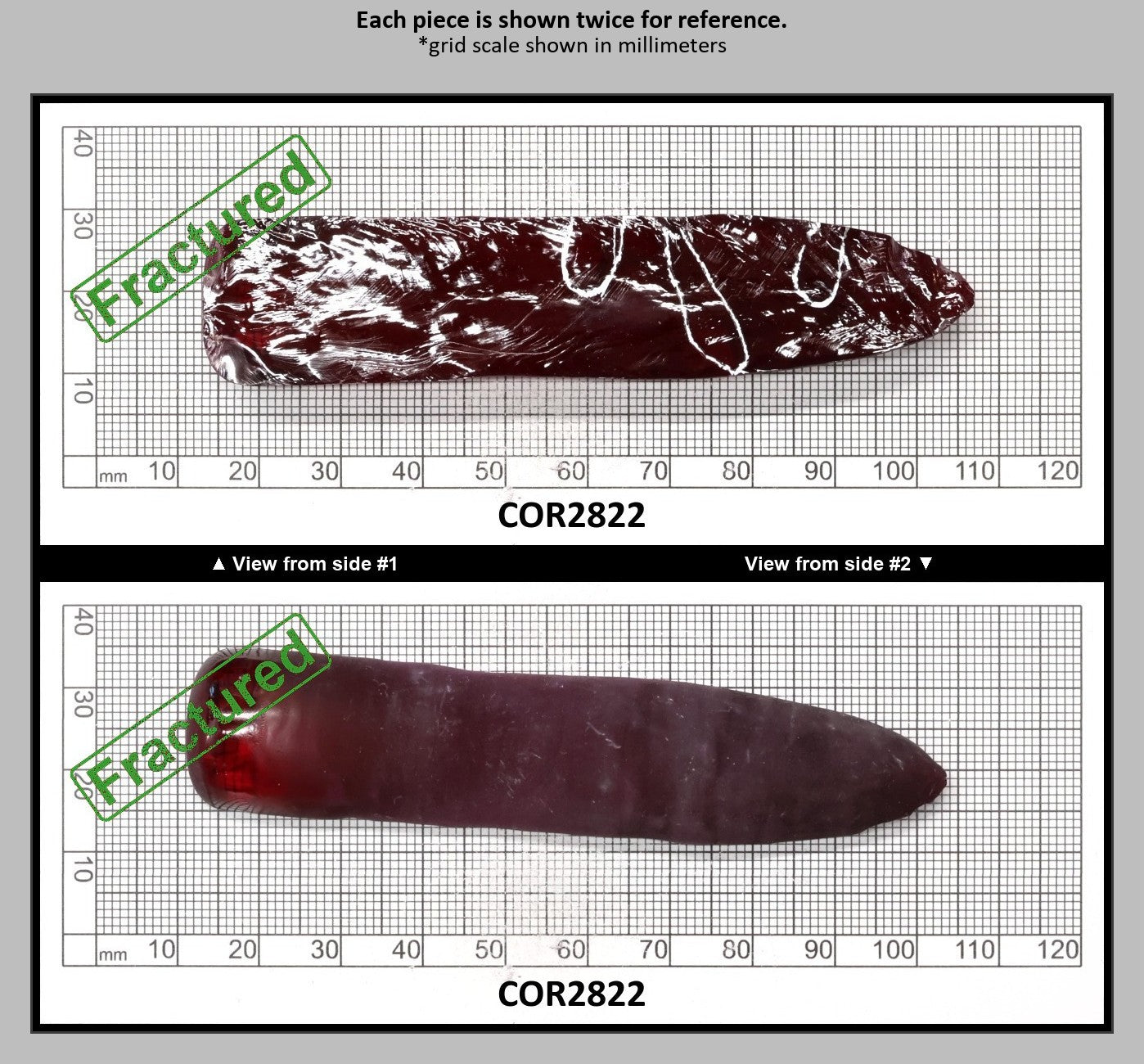 Medium Dark Ruby Red #7 Lab Created Corundum Sapphire Faceting Rough for Gem Cutting - Various Sizes - Split Boule : COR2822
