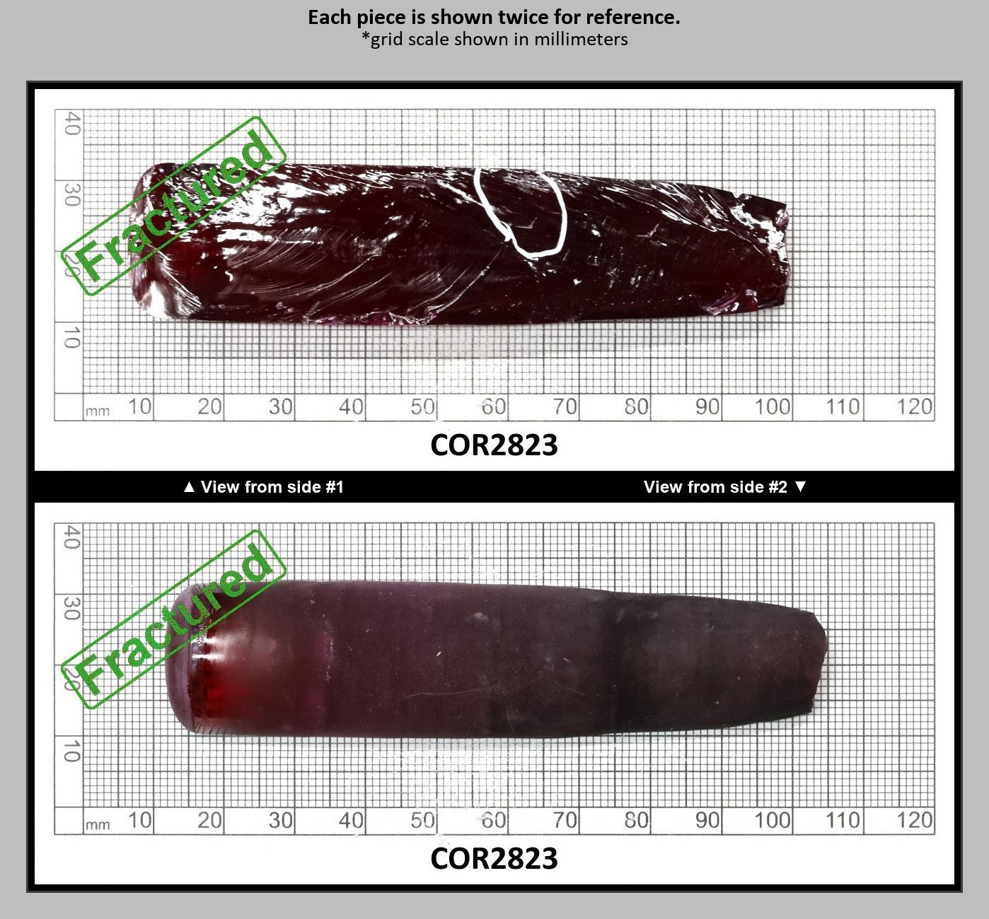 Medium Dark Ruby Red #7 Lab Created Corundum Sapphire Faceting Rough for Gem Cutting - Various Sizes - Split Boule : COR2823