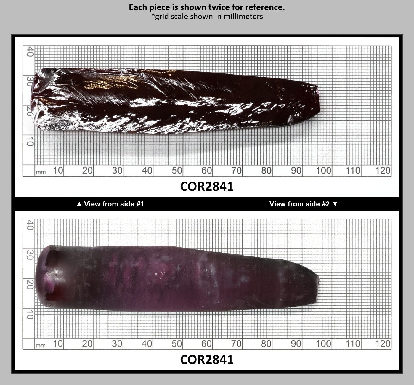 Dark Ruby Red #8 Lab Created Corundum Sapphire Faceting Rough for Gem Cutting - Various Sizes - Split Boule : COR2841