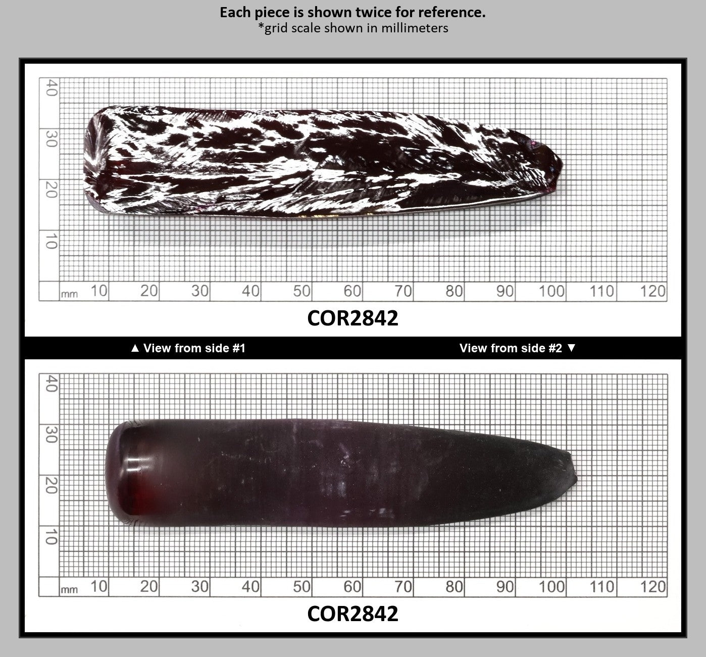 Dark Ruby Red #8 Lab Created Corundum Sapphire Faceting Rough for Gem Cutting - Various Sizes - Split Boule : COR2842