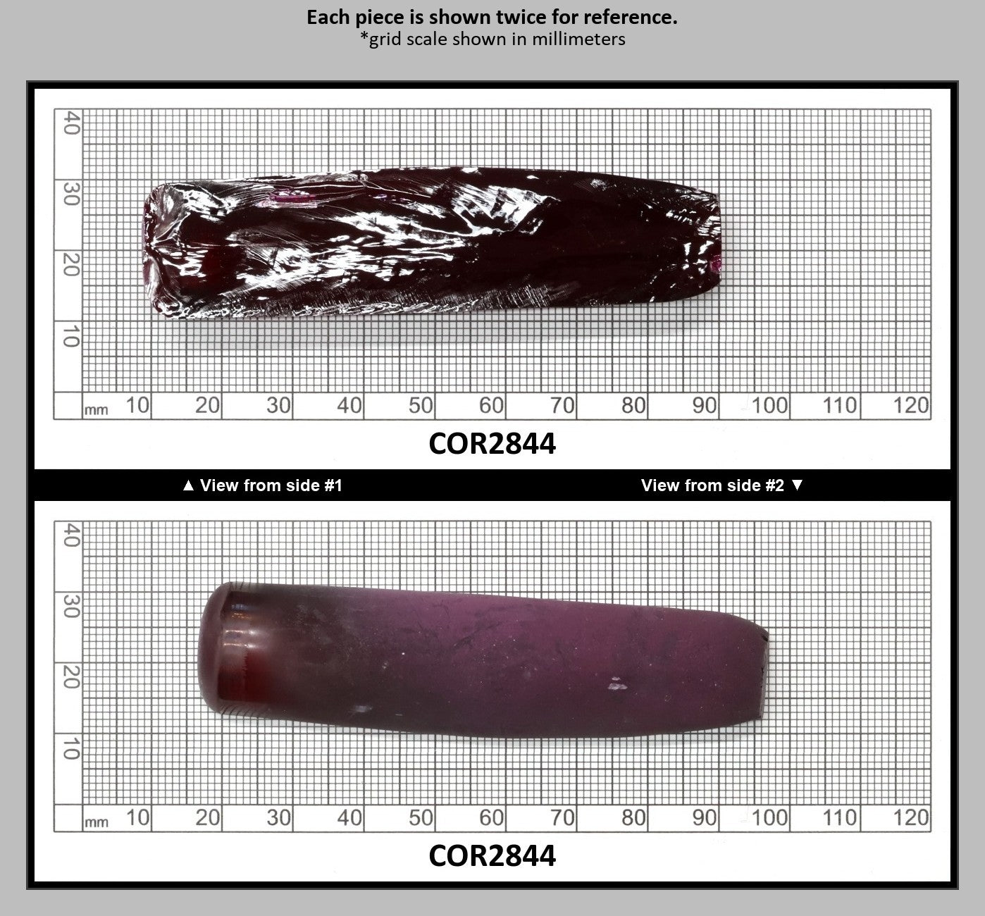 Dark Ruby Red #8 Lab Created Corundum Sapphire Faceting Rough for Gem Cutting - Various Sizes - Split Boule : COR2844