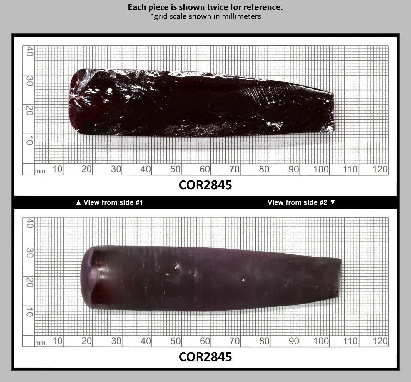 Dark Ruby Red #8 Lab Created Corundum Sapphire Faceting Rough for Gem Cutting - Various Sizes - Split Boule : COR2845