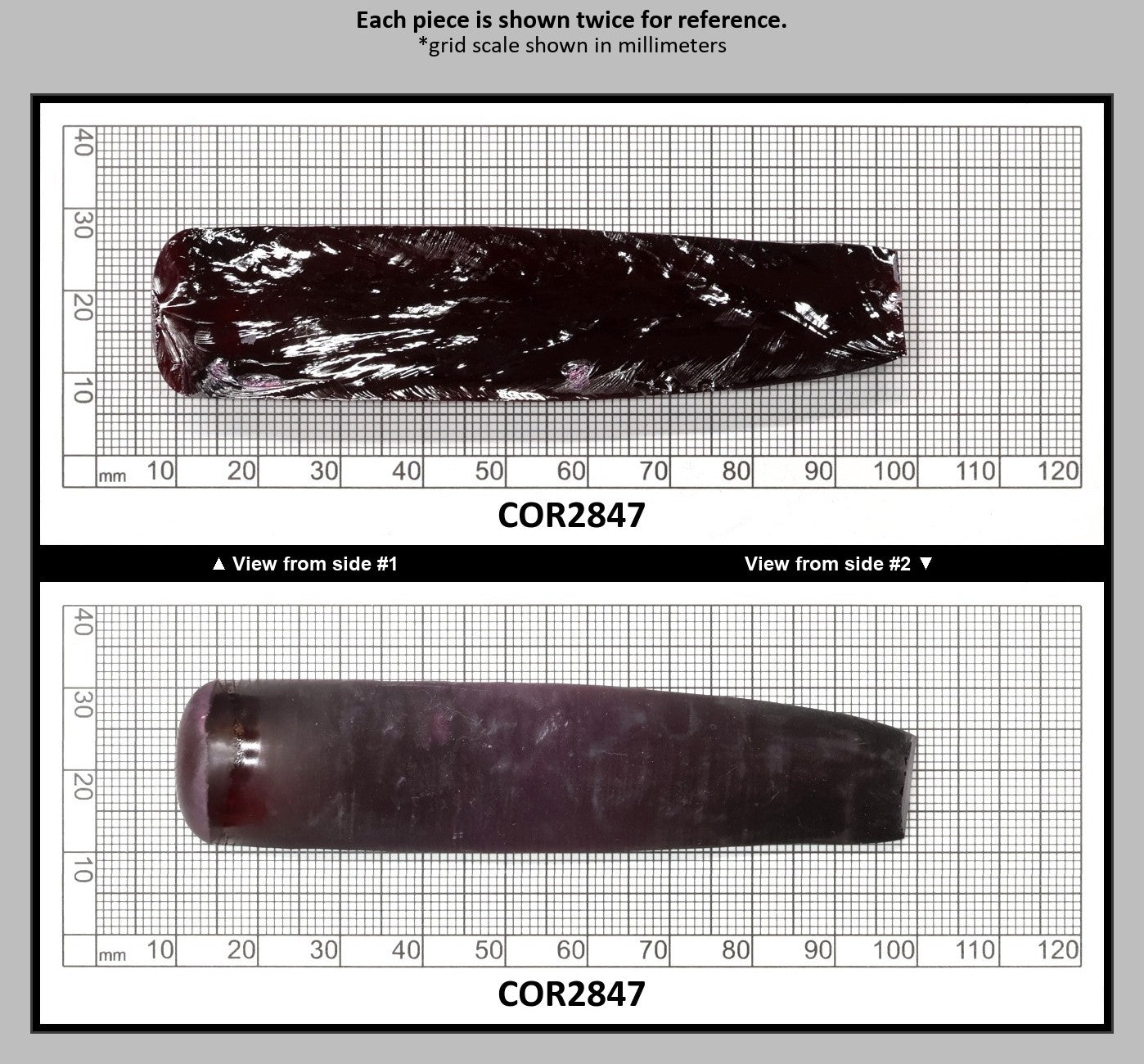 Dark Ruby Red #8 Lab Created Corundum Sapphire Faceting Rough for Gem Cutting - Various Sizes - Split Boule : COR2847