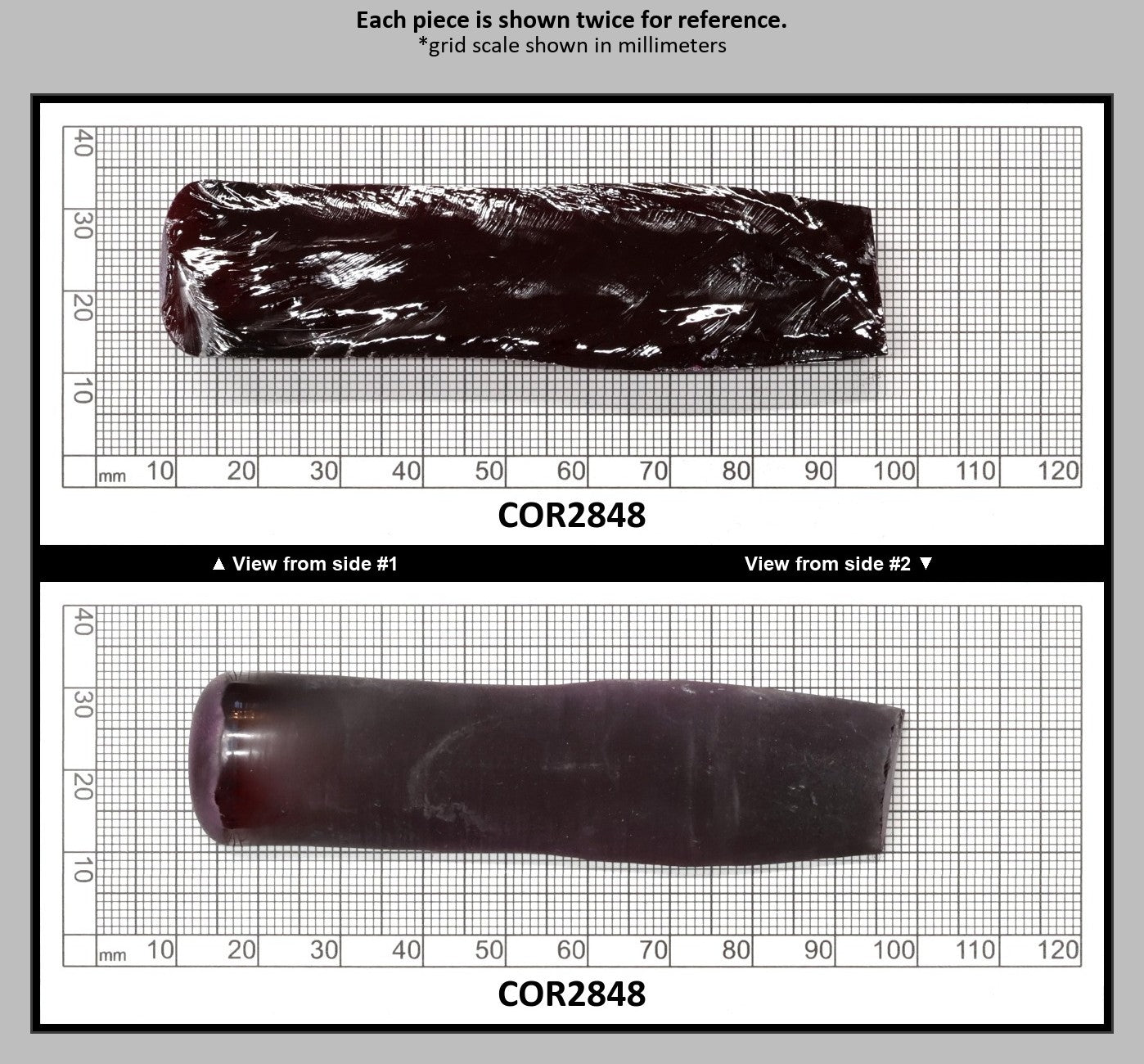 Dark Ruby Red #8 Lab Created Corundum Sapphire Faceting Rough for Gem Cutting - Various Sizes - Split Boule : COR2848