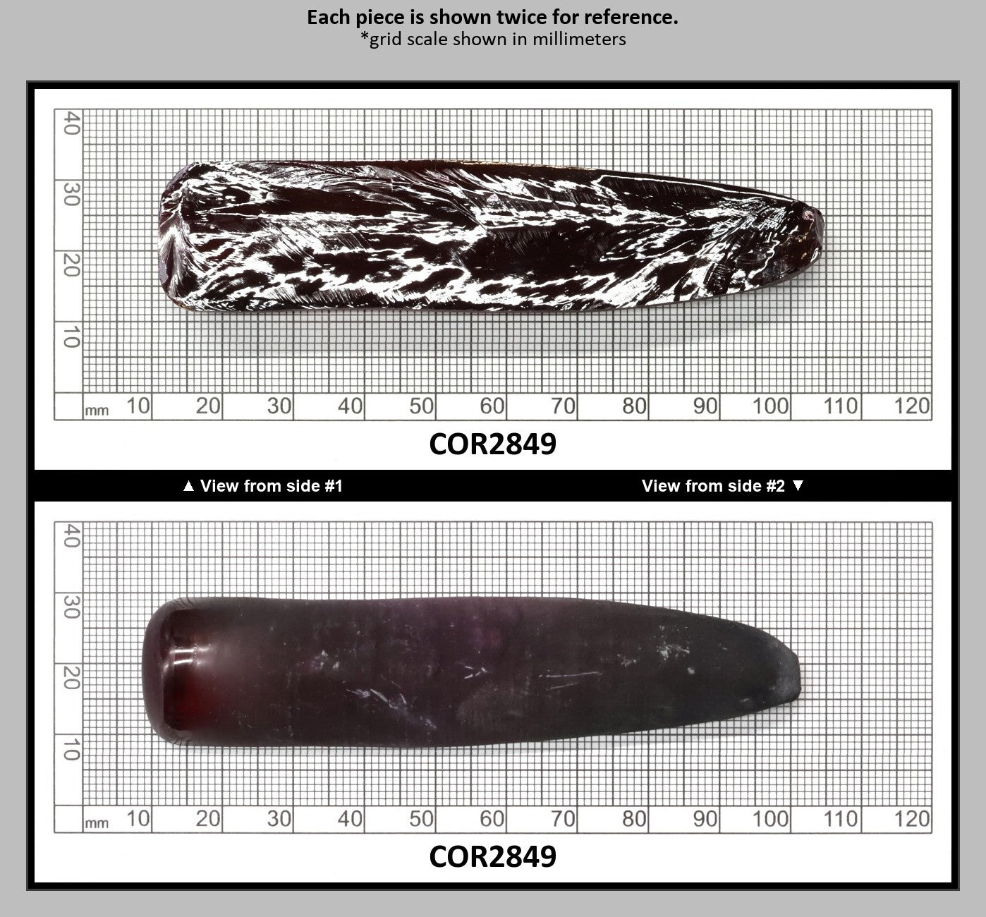Dark Ruby Red #8 Lab Created Corundum Sapphire Faceting Rough for Gem Cutting - Various Sizes - Split Boule : COR2849