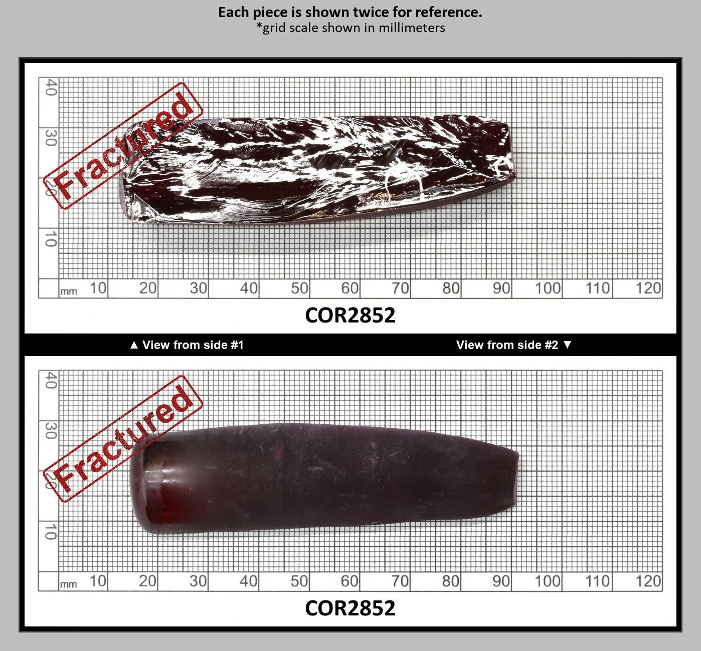 Dark Ruby Red #8 Lab Created Corundum Sapphire Faceting Rough for Gem Cutting - Various Sizes - Split Boule : COR2852
