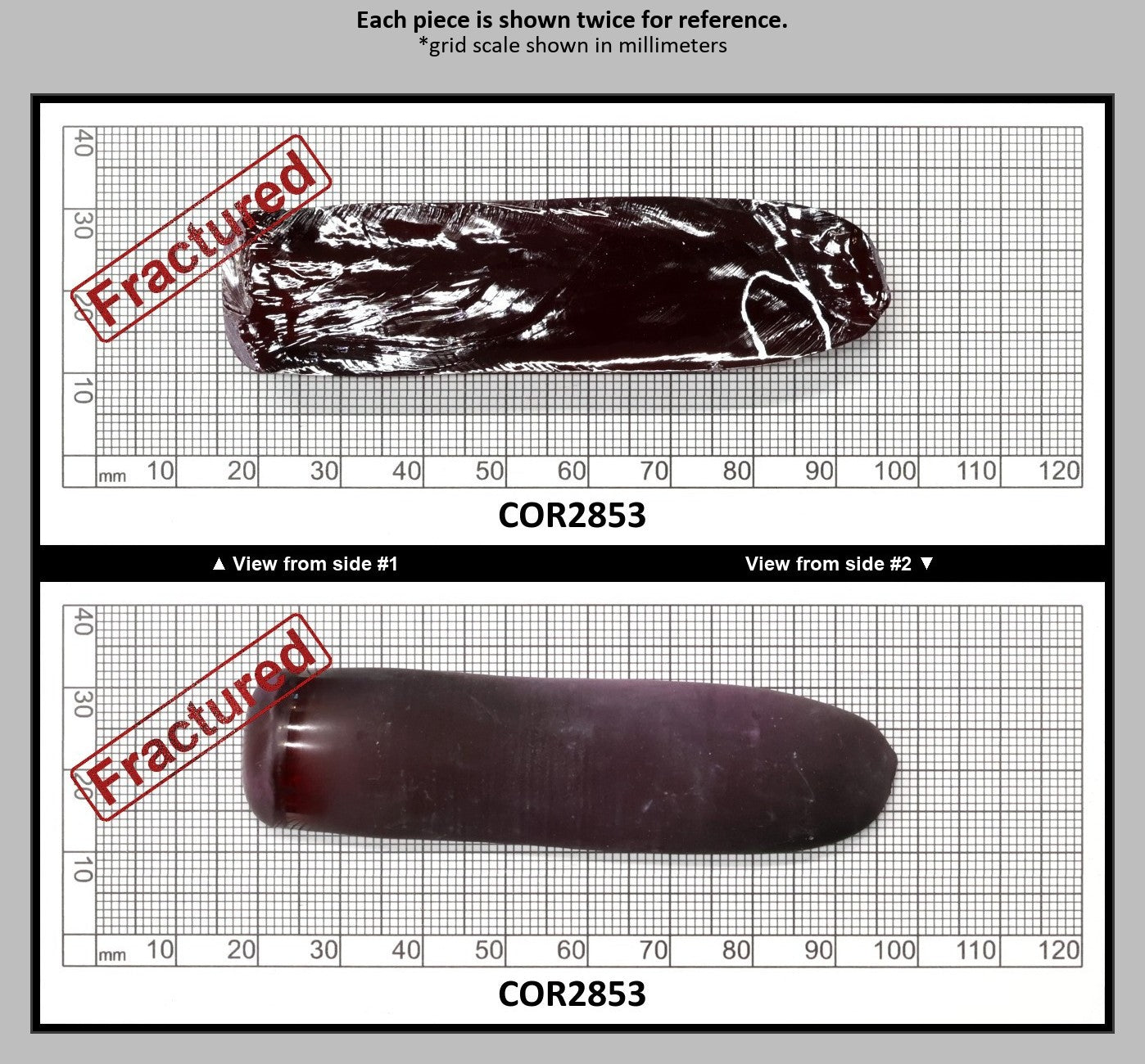 Dark Ruby Red #8 Lab Created Corundum Sapphire Faceting Rough for Gem Cutting - Various Sizes - Split Boule : COR2853