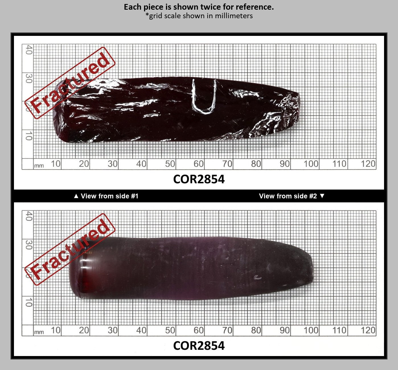 Dark Ruby Red #8 Lab Created Corundum Sapphire Faceting Rough for Gem Cutting - Various Sizes - Split Boule : COR2854