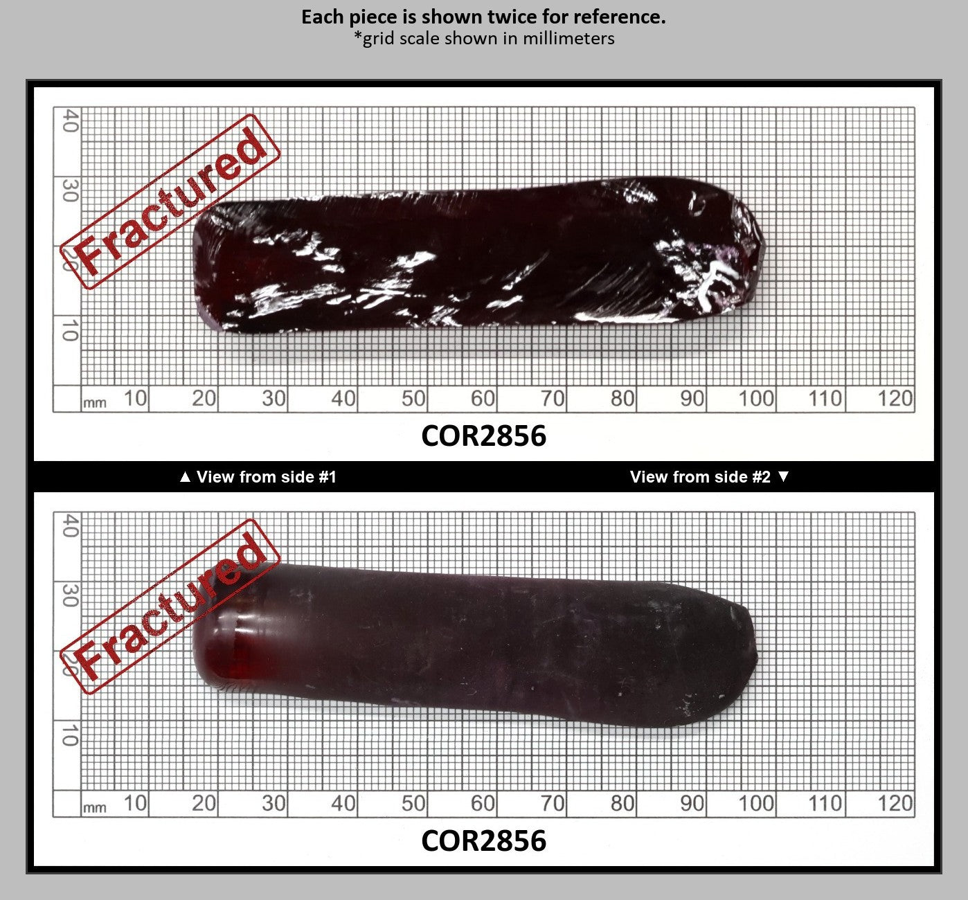 Dark Ruby Red #8 Lab Created Corundum Sapphire Faceting Rough for Gem Cutting - Various Sizes - Split Boule : COR2856