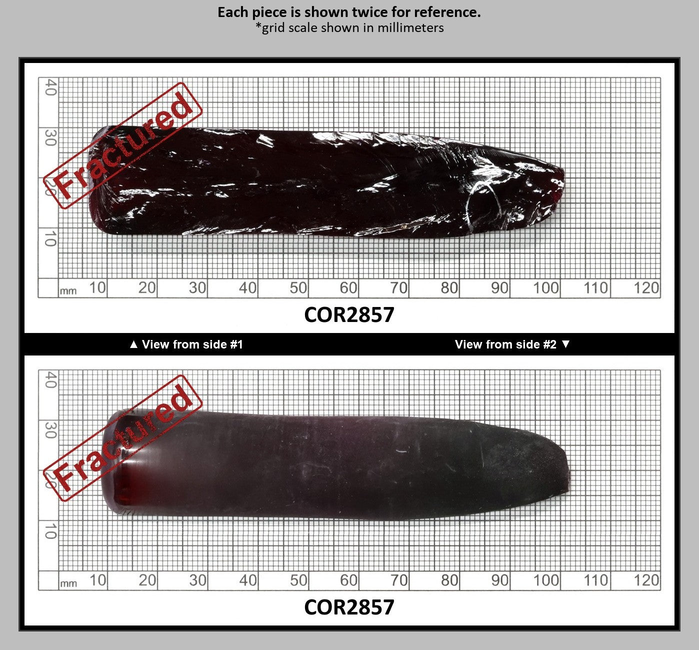 Dark Ruby Red #8 Lab Created Corundum Sapphire Faceting Rough for Gem Cutting - Various Sizes - Split Boule : COR2857