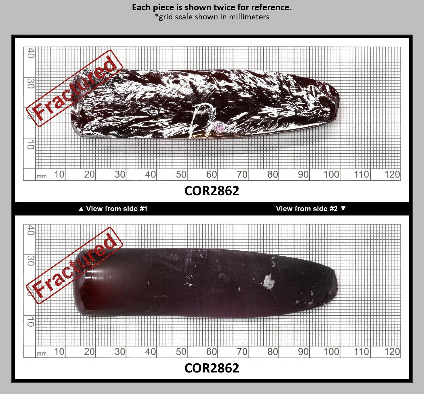 Dark Ruby Red #8 Lab Created Corundum Sapphire Faceting Rough for Gem Cutting - Various Sizes - Split Boule : COR2862
