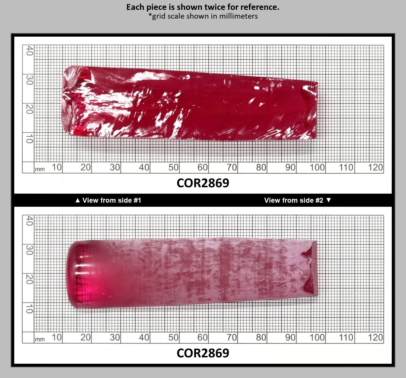 Vivid Pink #3 Lab Created Corundum Sapphire Faceting Rough for Gem Cutting - Various Sizes - Split Boule : COR2869