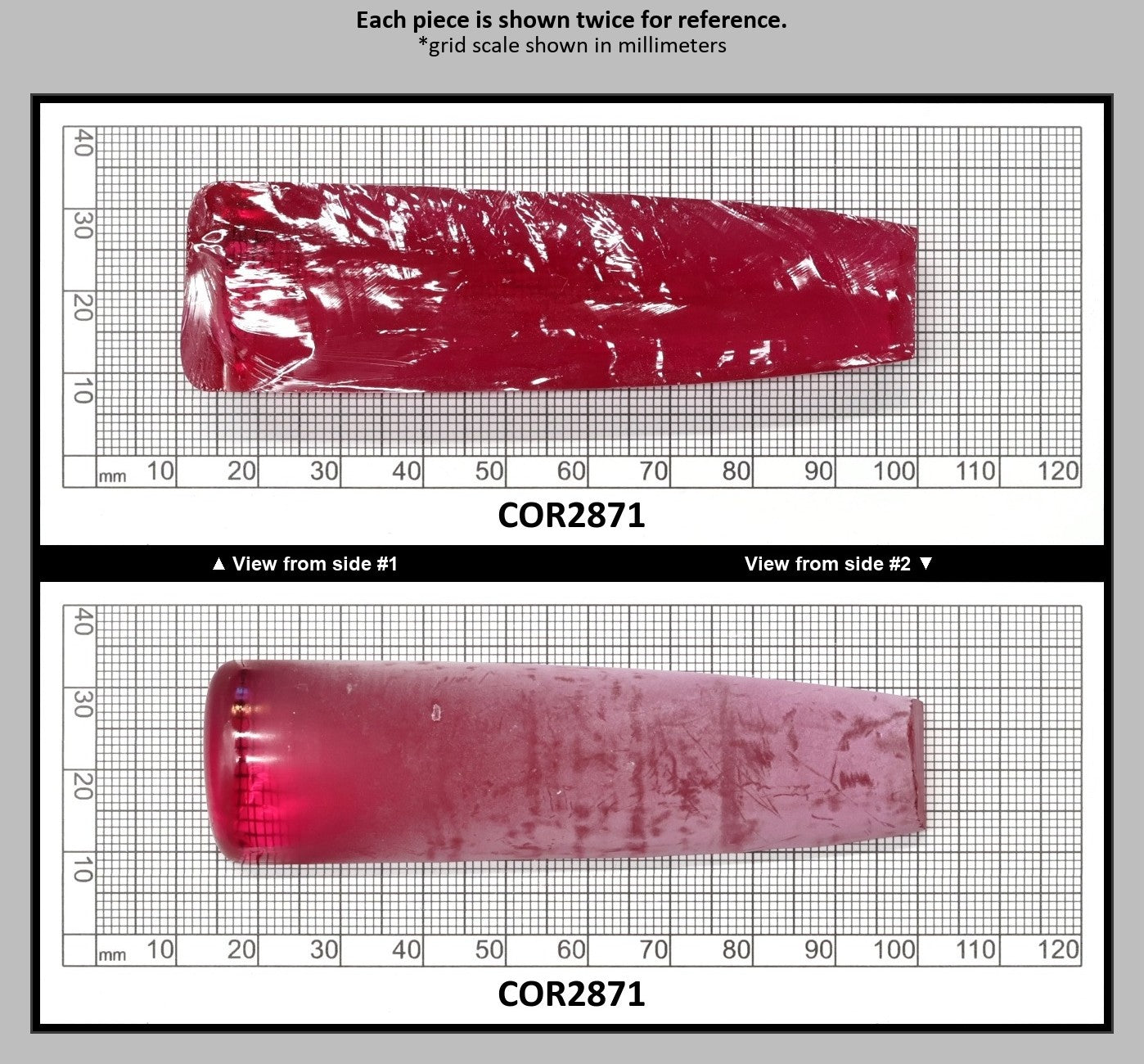 Vivid Pink #3 Lab Created Corundum Sapphire Faceting Rough for Gem Cutting - Various Sizes - Split Boule : COR2871