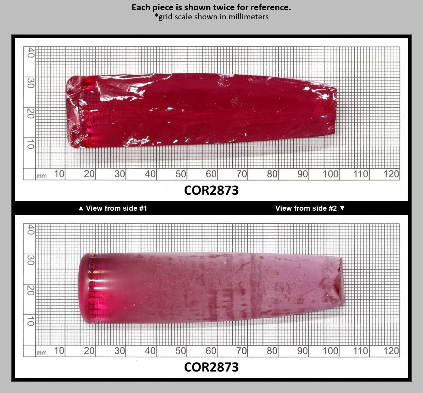 Vivid Pink #3 Lab Created Corundum Sapphire Faceting Rough for Gem Cutting - Various Sizes - Split Boule : COR2873