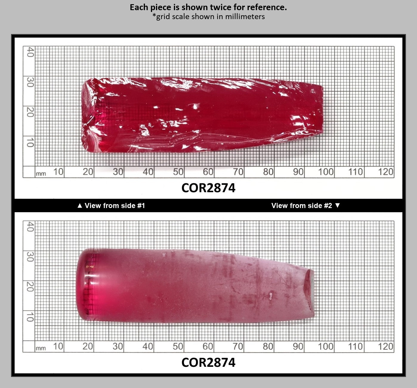 Vivid Pink #3 Lab Created Corundum Sapphire Faceting Rough for Gem Cutting - Various Sizes - Split Boule : COR2874