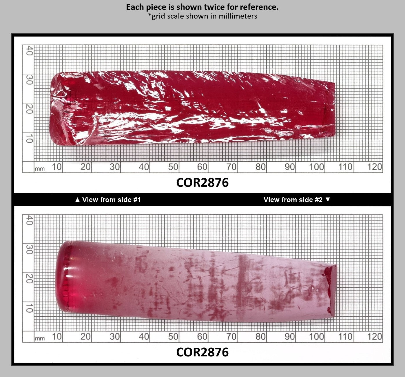 Vivid Pink #3 Lab Created Corundum Sapphire Faceting Rough for Gem Cutting - Various Sizes - Split Boule : COR2876