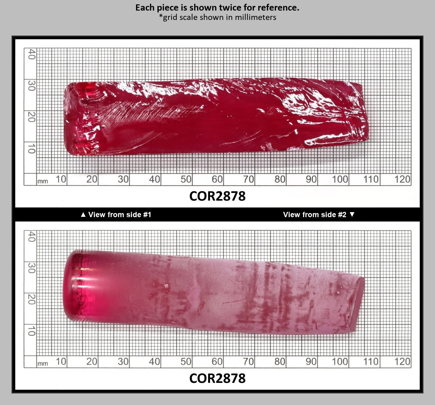 Vivid Pink #3 Lab Created Corundum Sapphire Faceting Rough for Gem Cutting - Various Sizes - Split Boule : COR2878